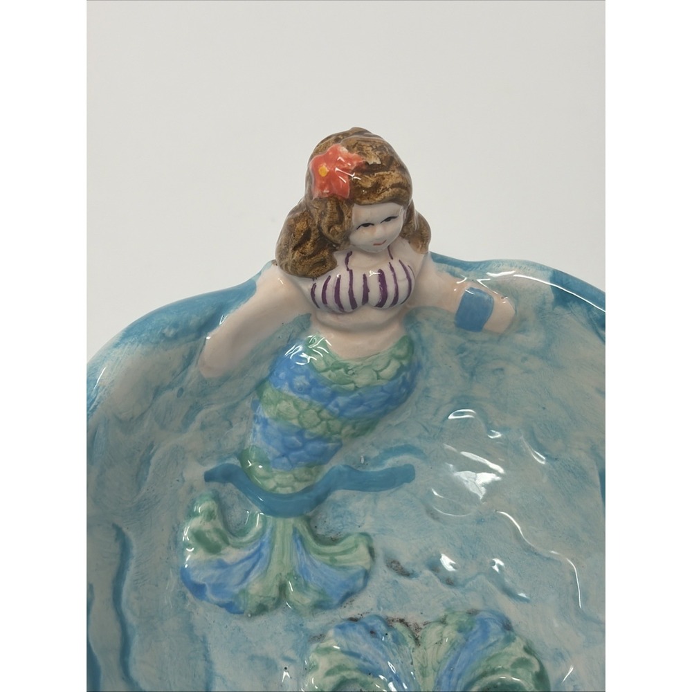 Vintage Mermaids Ceramic Chip& Dip Set 2 Pc Cardinal Inc HandPainted Rare - Picture 11 of 14